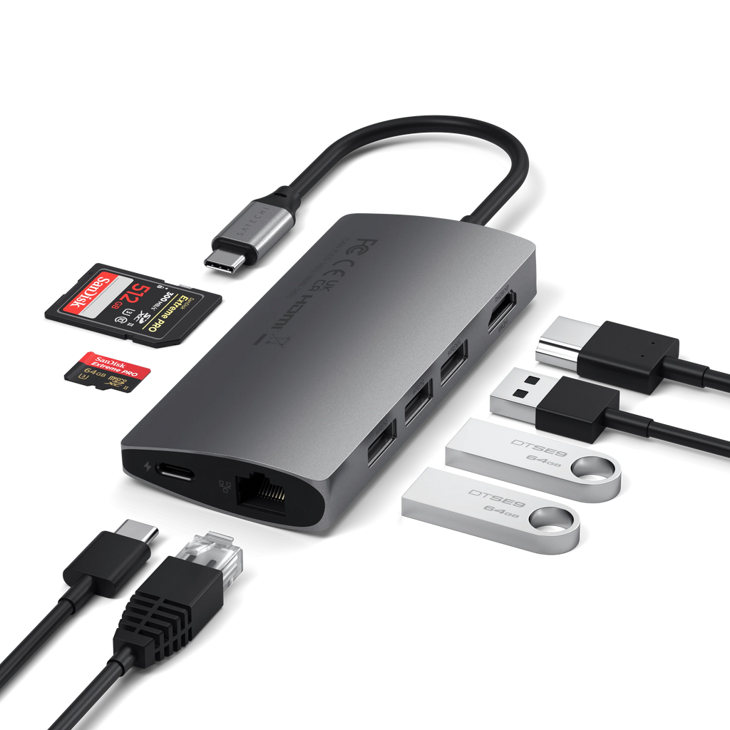 Satechi Type-C Multi-Port Adapter 4K with Ethernet - Space Gray