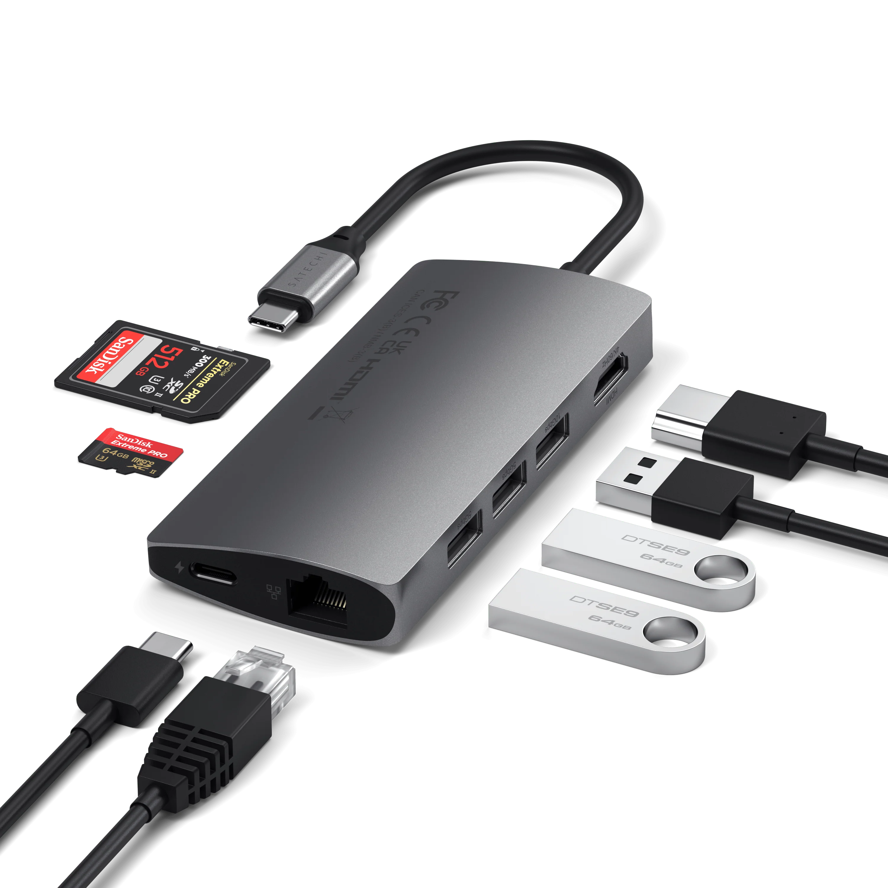 Satechi Type-C Multi-Port Adapter 4K with Ethernet - Space Gray